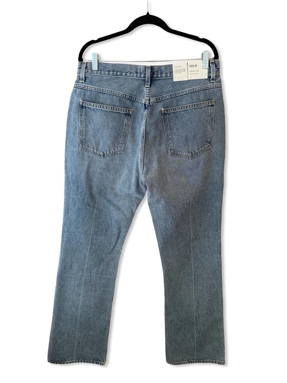 Agolde Vintage High Rise Flares Light Wash Women's blue Jeans clamor FWRD 32